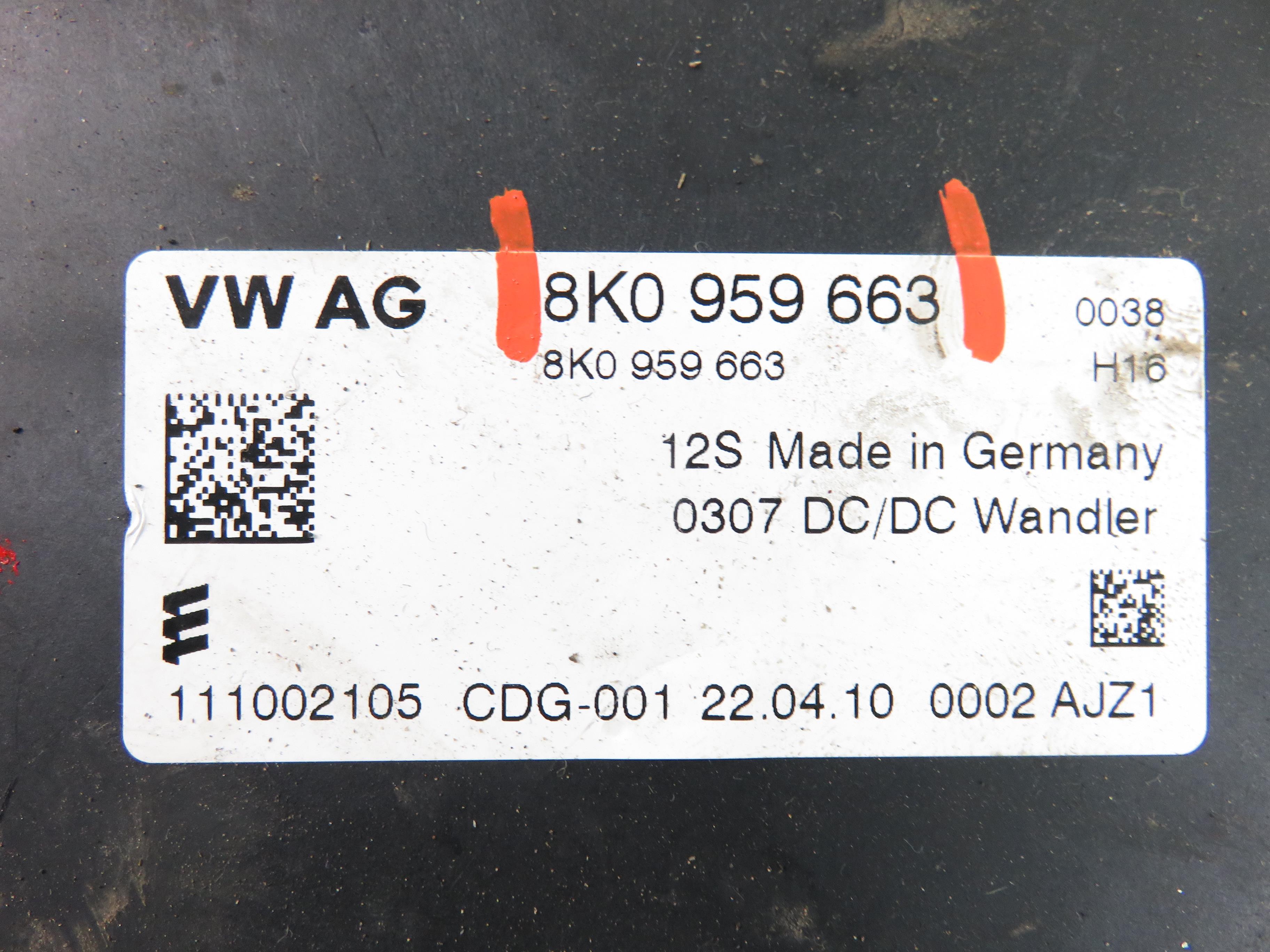 AUDI RS 3 8PA (2011-2012) Spänningskontrollenhet 8K0959663 21835463