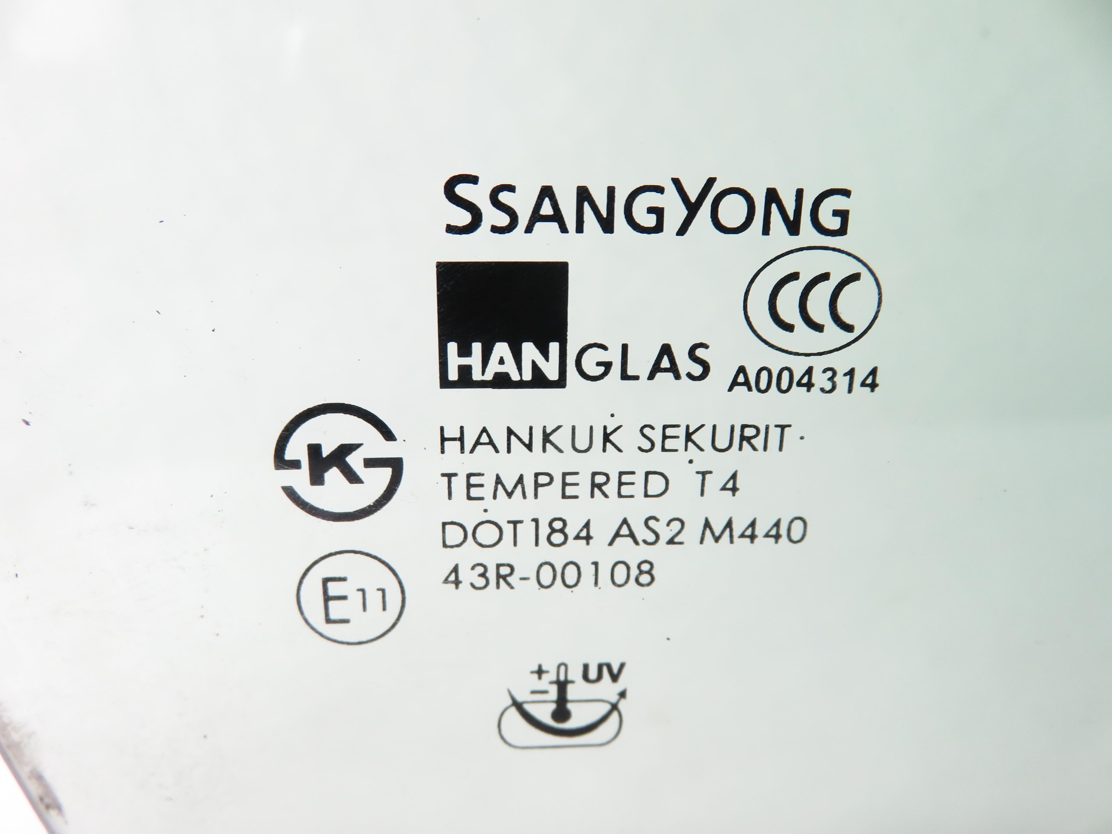 SSANGYONG Rexton Y250 (2006-2016) Δεξιό μπροστινό παράθυρο 43R00108 17915364