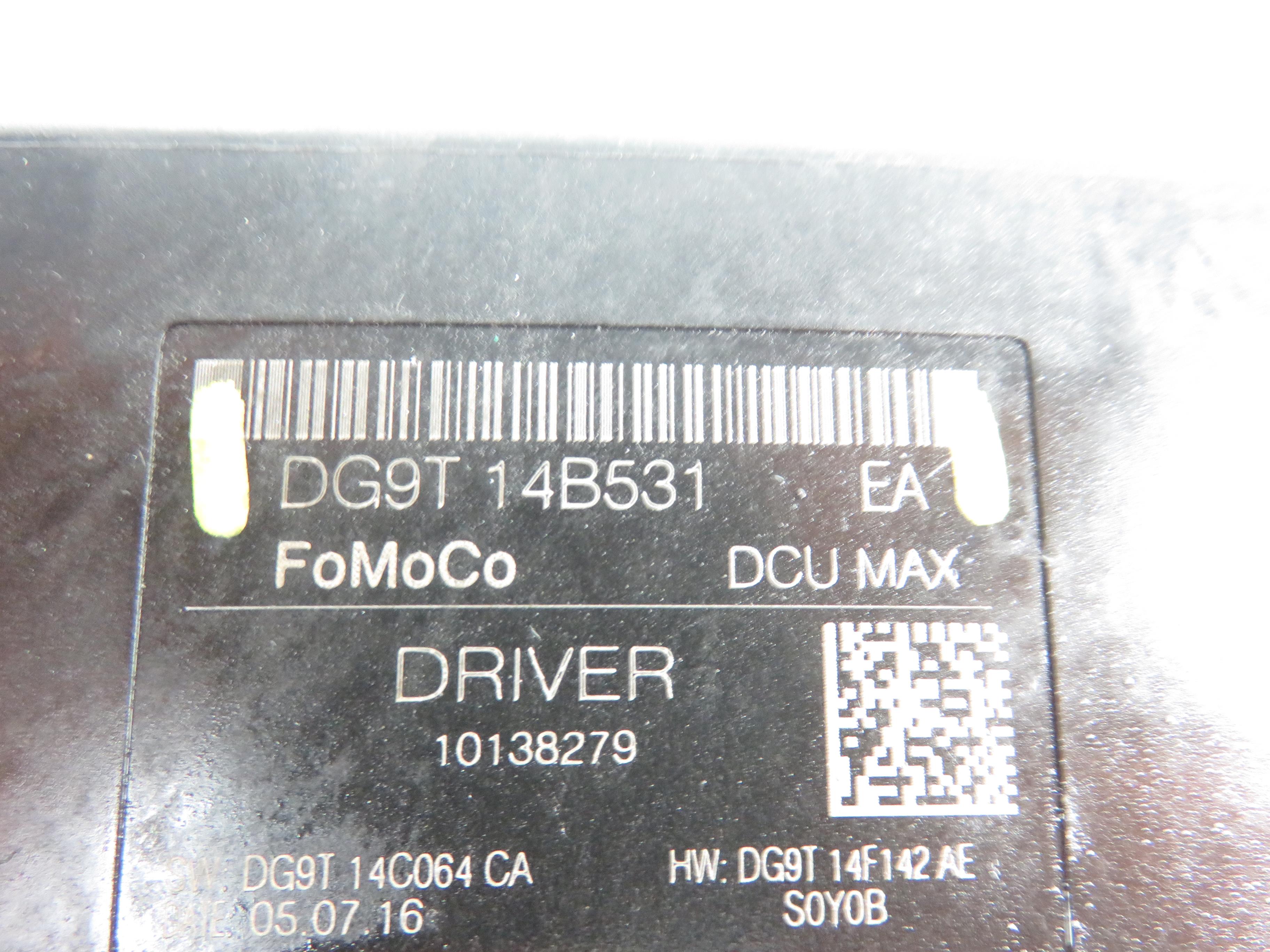 FORD Mondeo 5 generation (2014-2022) Front Left Door Control Unit DG9T14B533EA 17801137