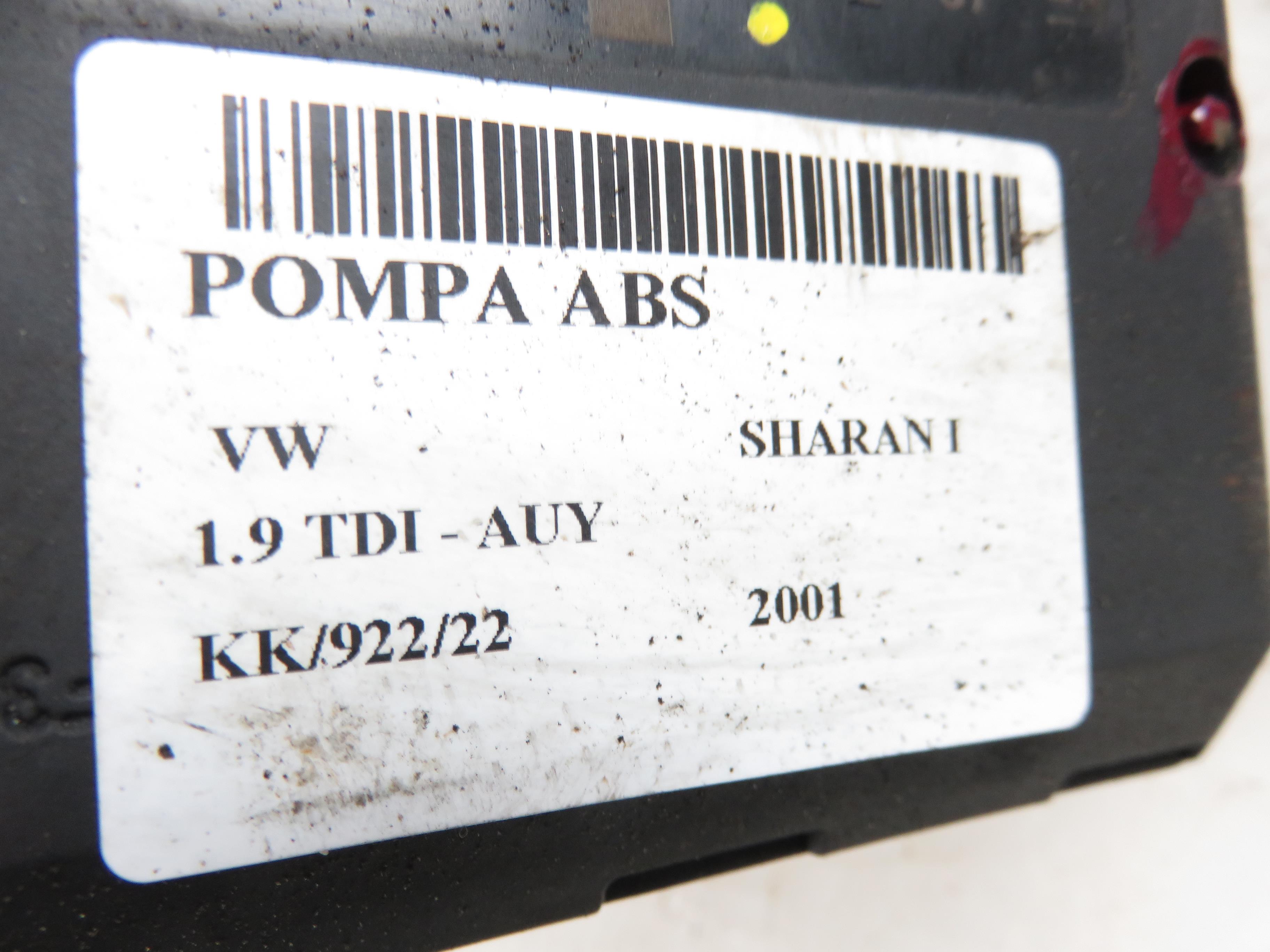 VOLKSWAGEN Sharan 1 generation (1995-2010) ABS Pump 7M3614111H, 1J0907379P 21931630