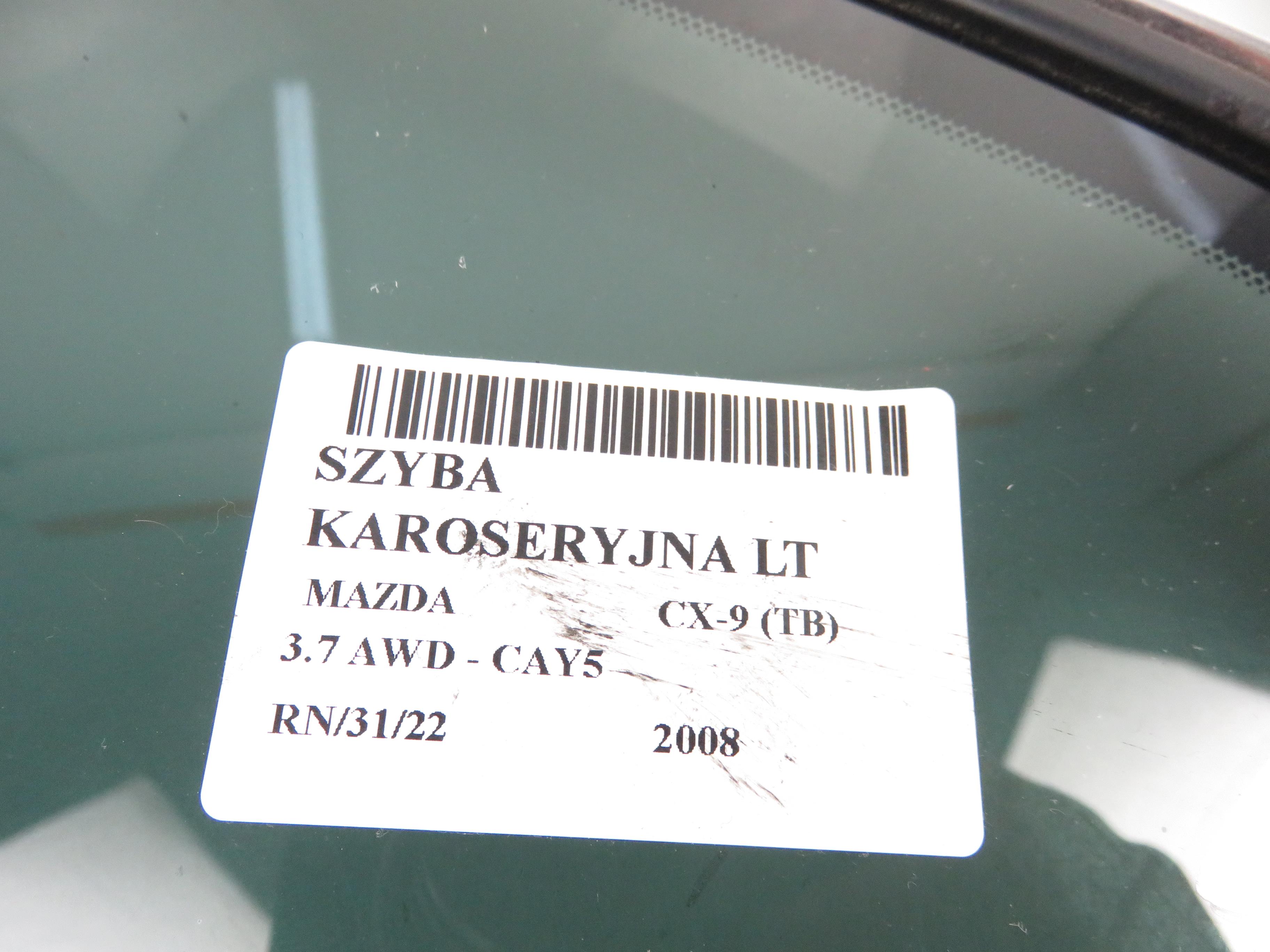 MAZDA CX-9 1 generation (2007-2015) Vänster sida bakruta 17796216