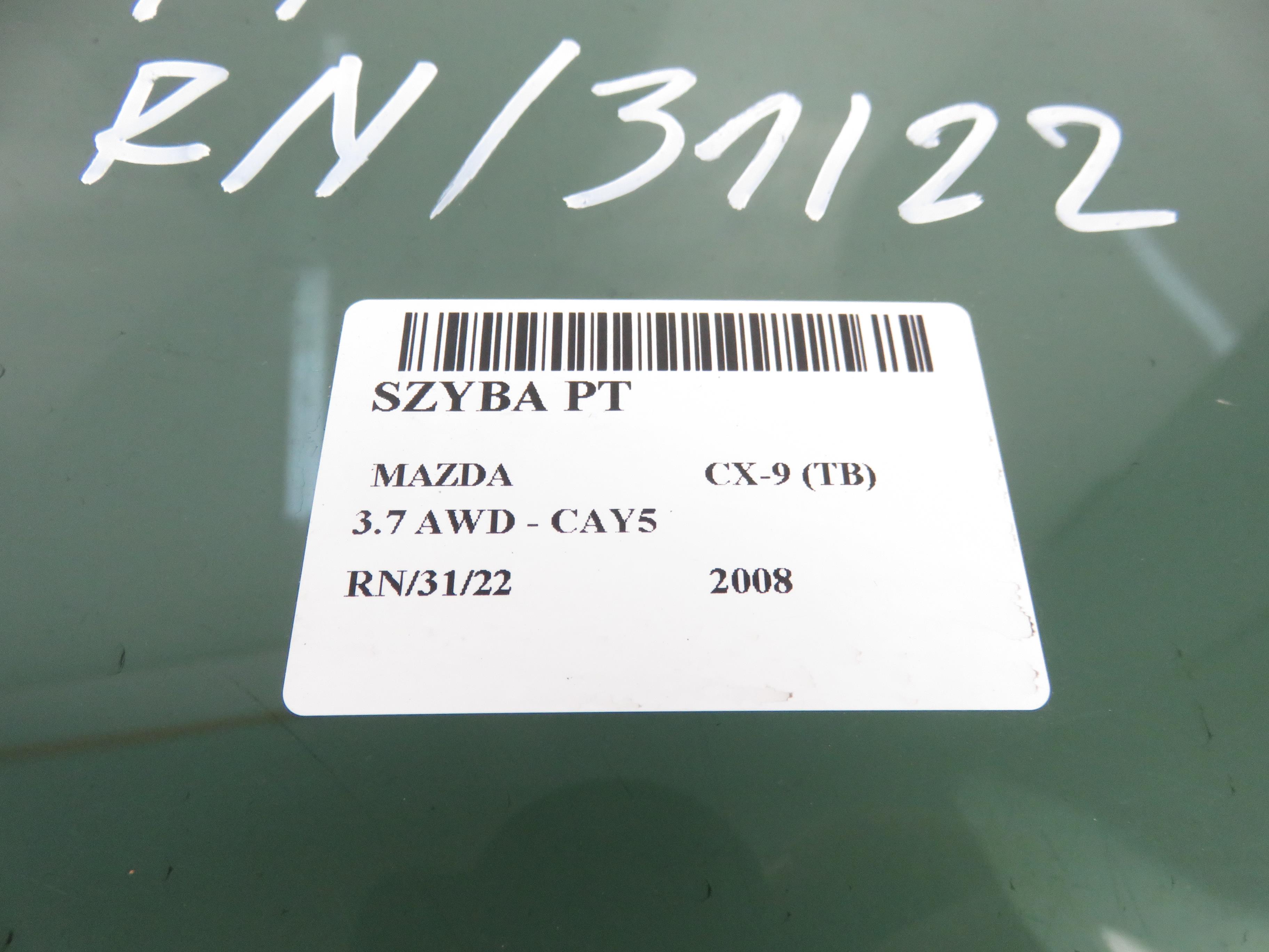 MAZDA CX-9 1 generation (2007-2015) Höger bakfönster 17796220