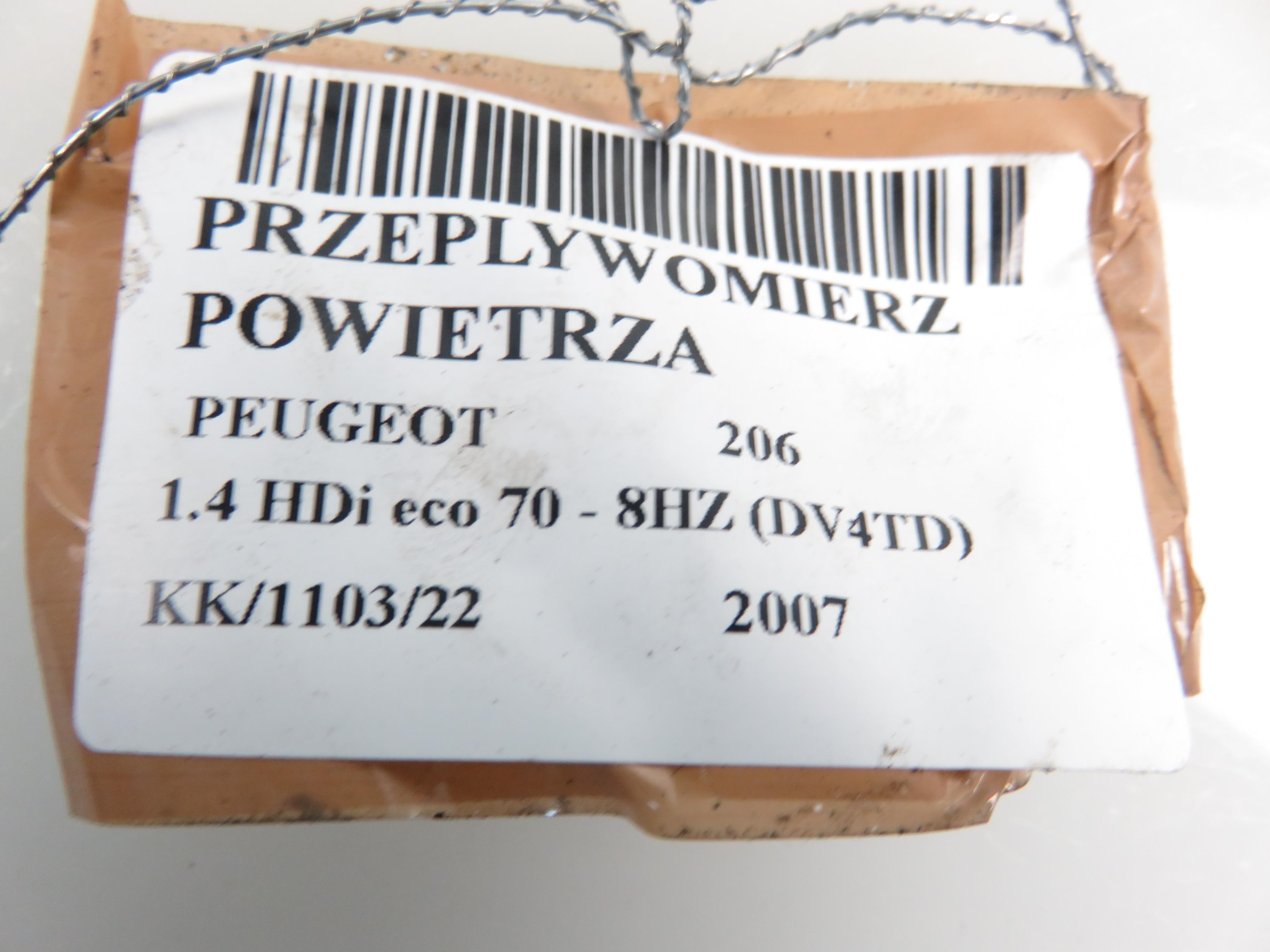 PEUGEOT 206 1 generation (1998-2009) Masseluftstrømsensor MAF 5WK97004,9647144080 17799405