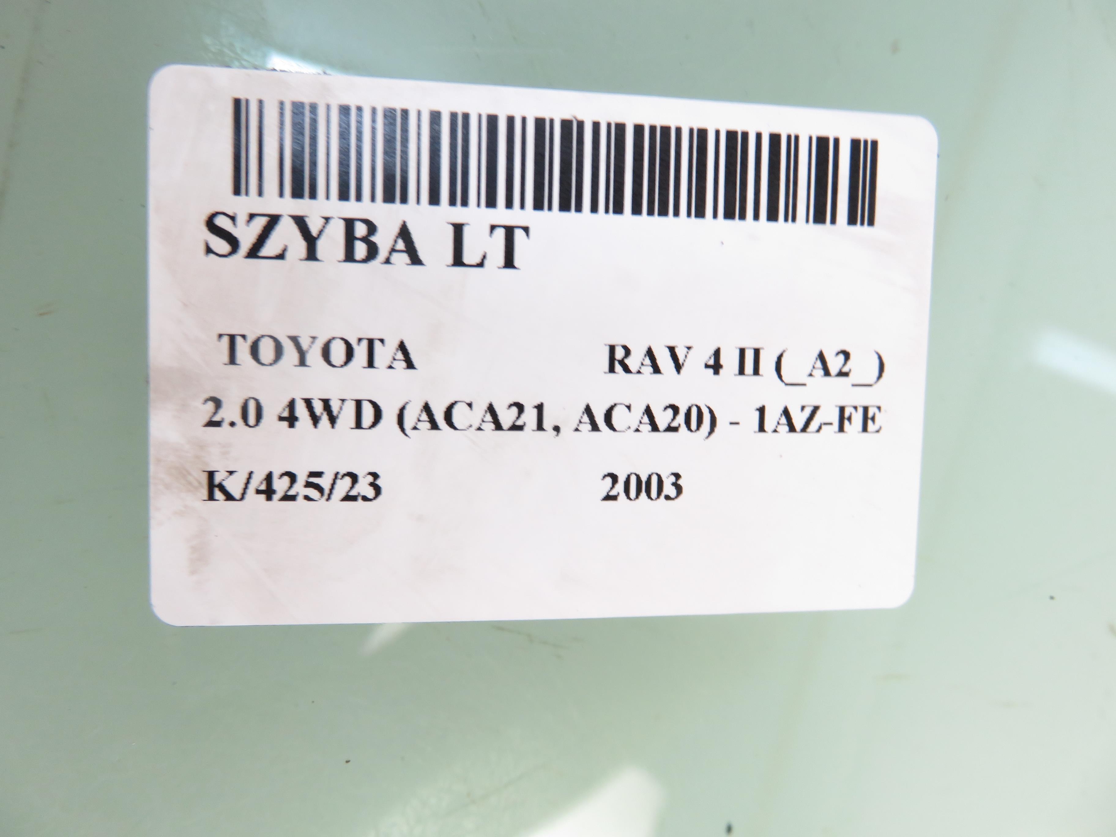 TOYOTA RAV4 2 generation (XA20) (2000-2006) Πίσω αριστερό παράθυρο πόρτας 20781291