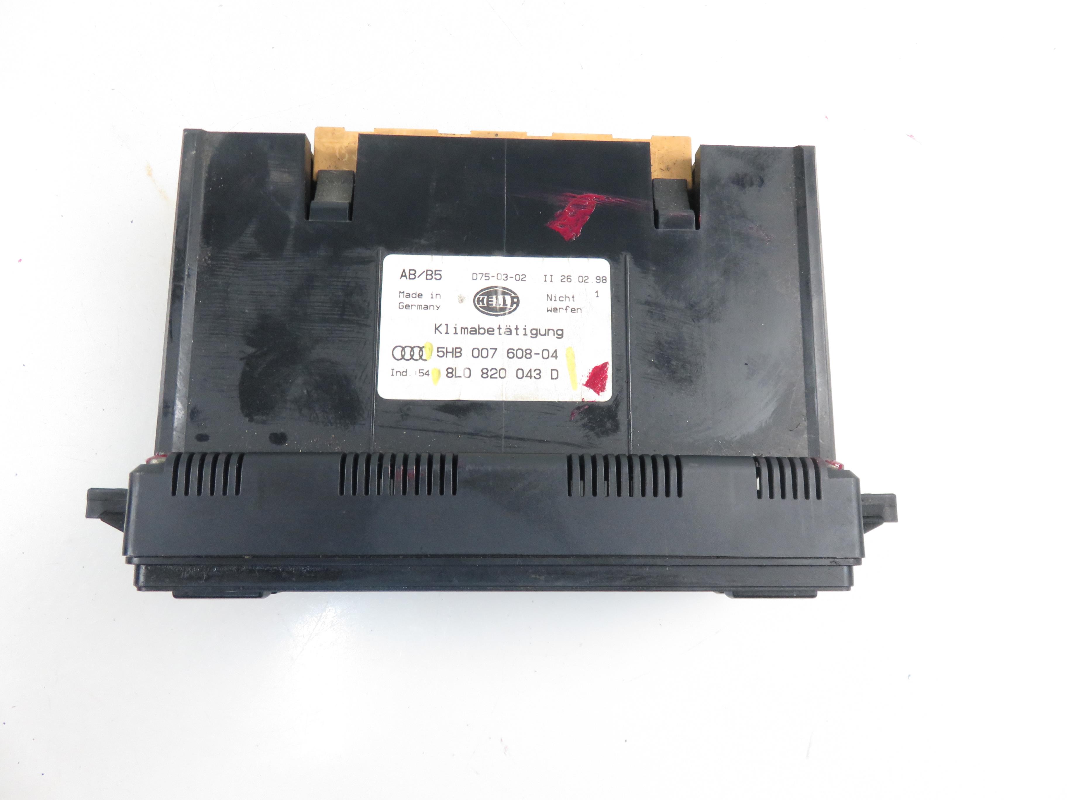 AUDI A3 8L (1996-2003) Climate  Control Unit 8L0820043D, 5HB00760804 21837186