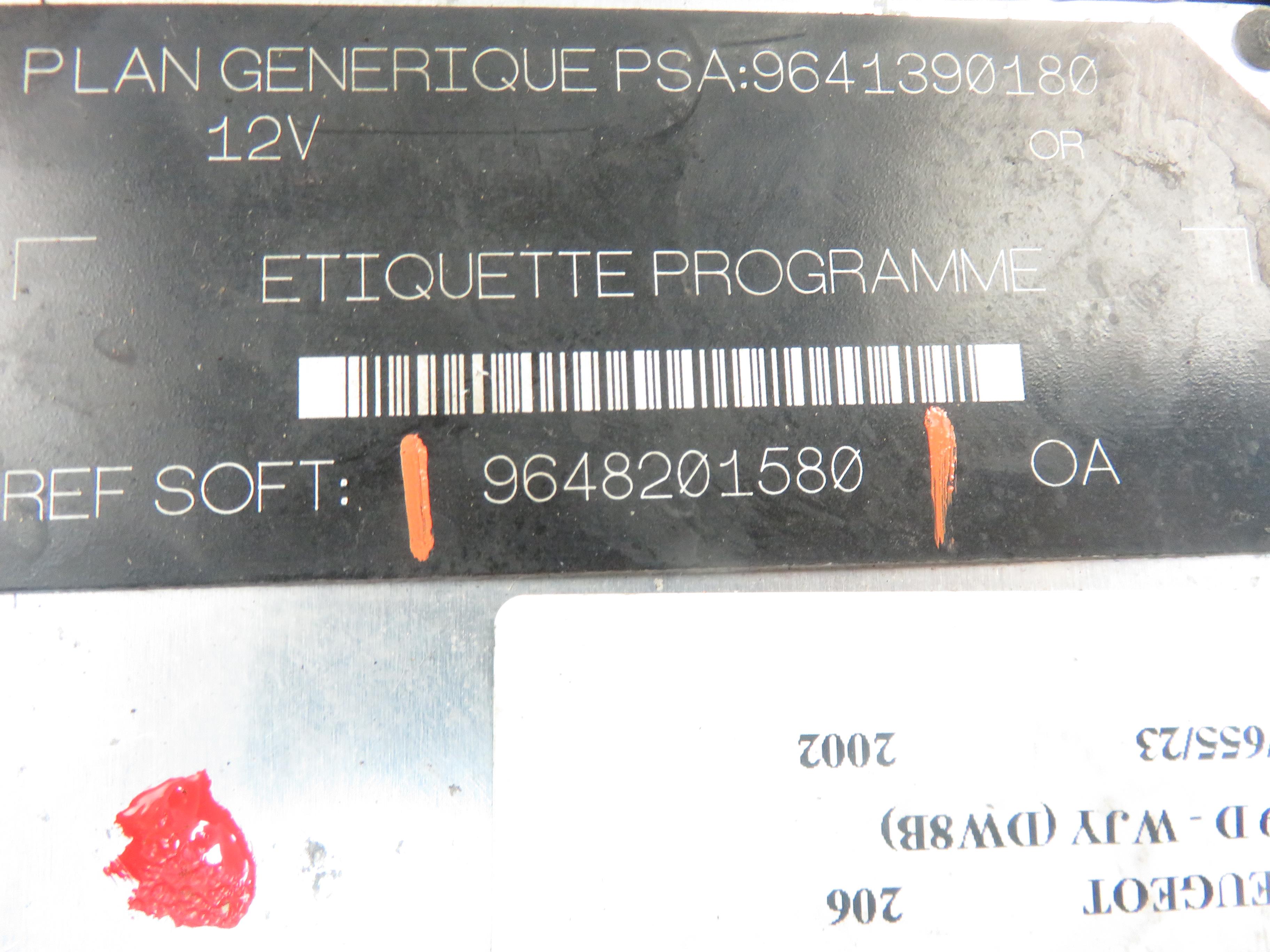 PEUGEOT 206 1 generation (1998-2009) Control Unit 9648201580 20495455