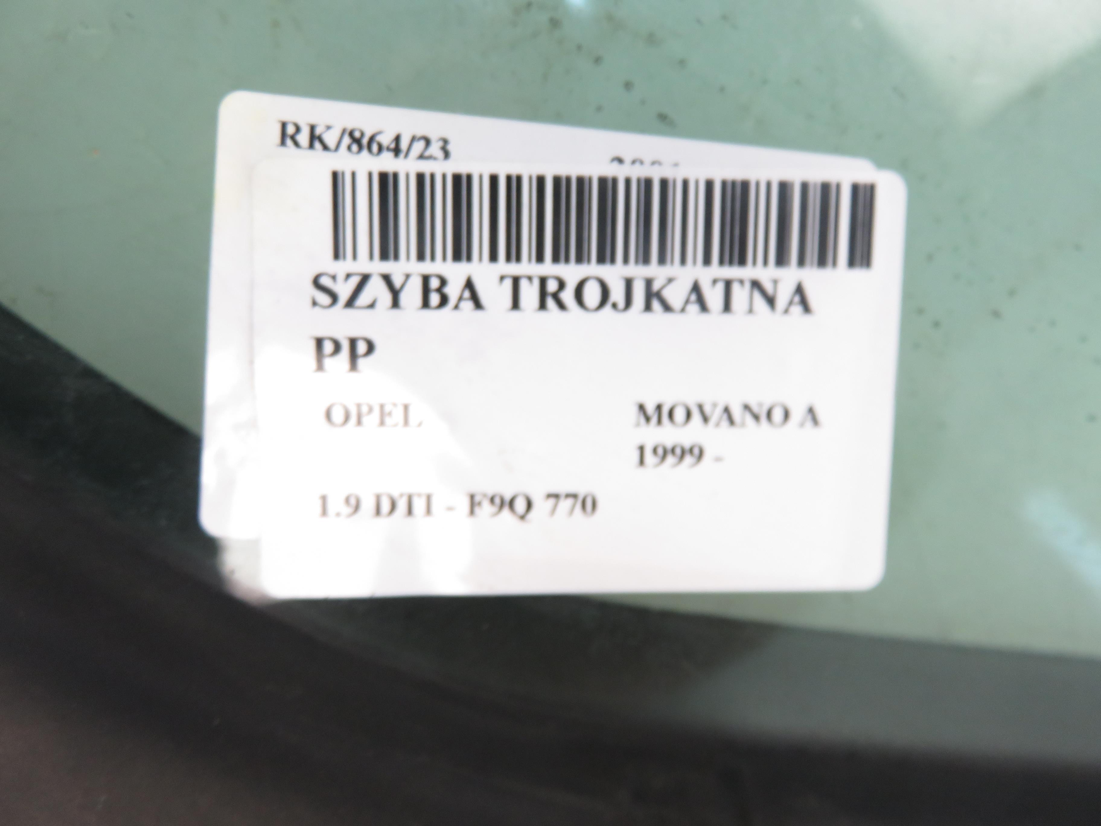 OPEL Movano Fereastra ușă dreapta față 20840043