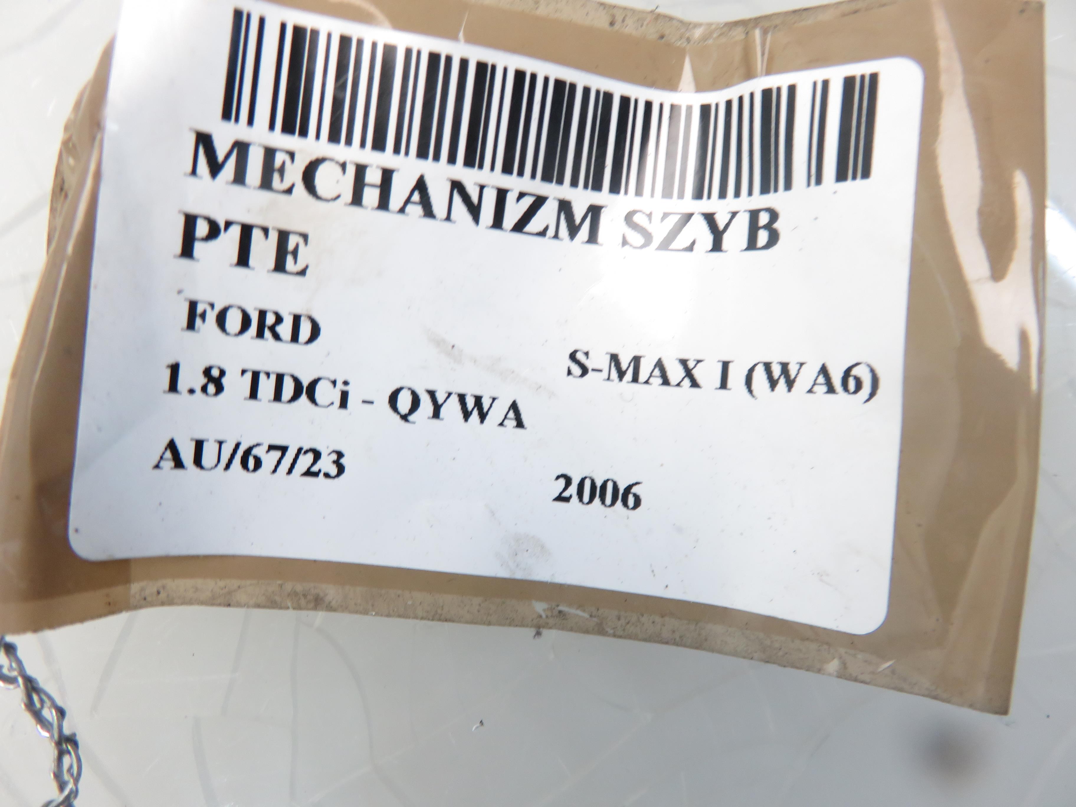 FORD S-Max 1 generation (2006-2015) Rear Right Door Window Regulator 0130822287 21229779