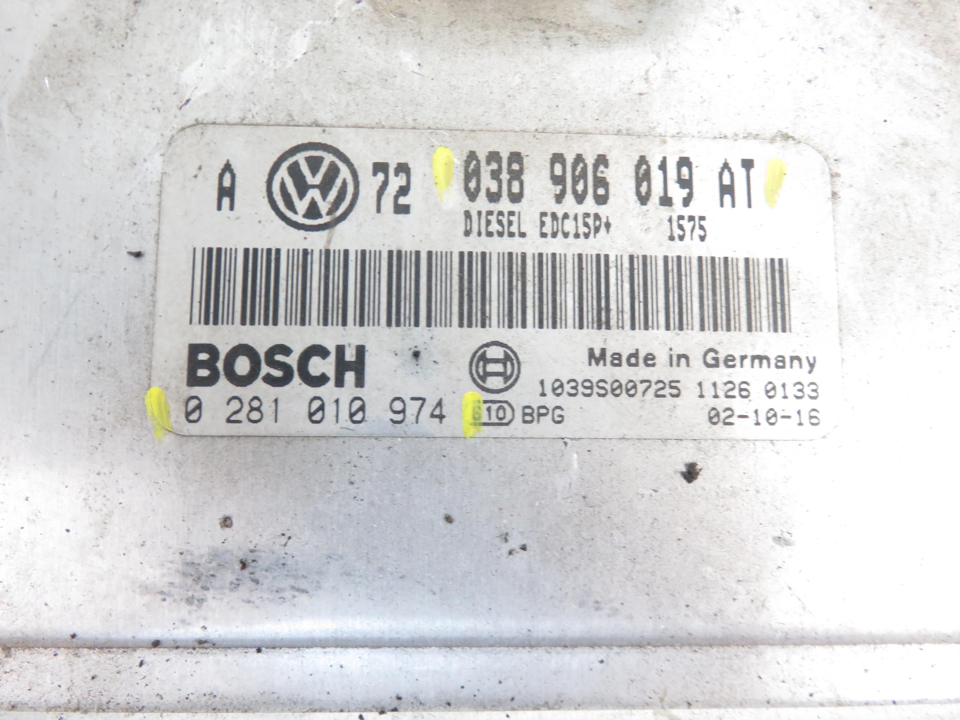 VOLKSWAGEN Golf 4 generation (1997-2006) Kompiuteris 038906019AT,0281010974 20973065