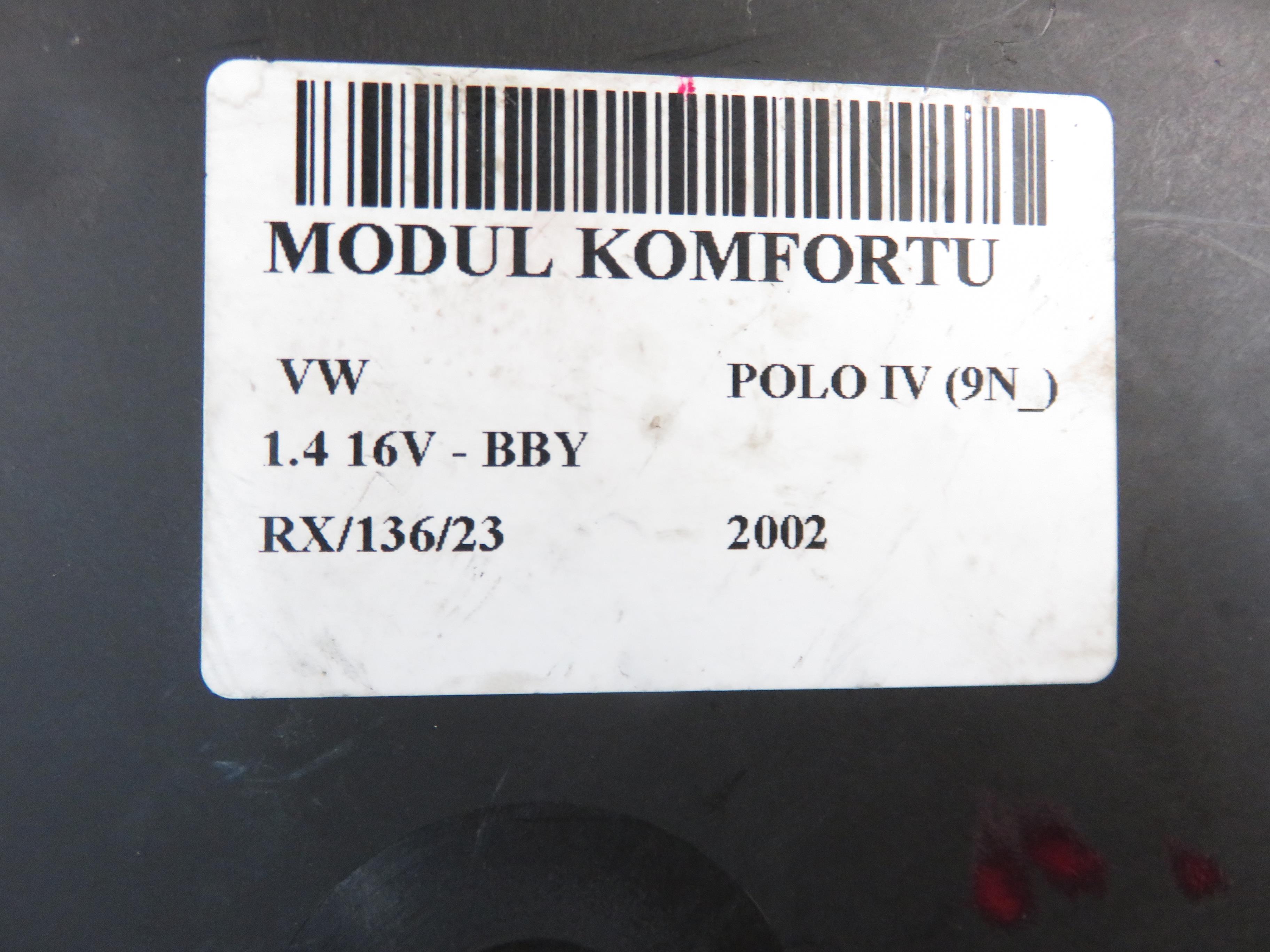 VOLKSWAGEN Polo 4 generation (2001-2009) Блок управления Комфорт 6Q1937049C, 5WK48212C 21805907