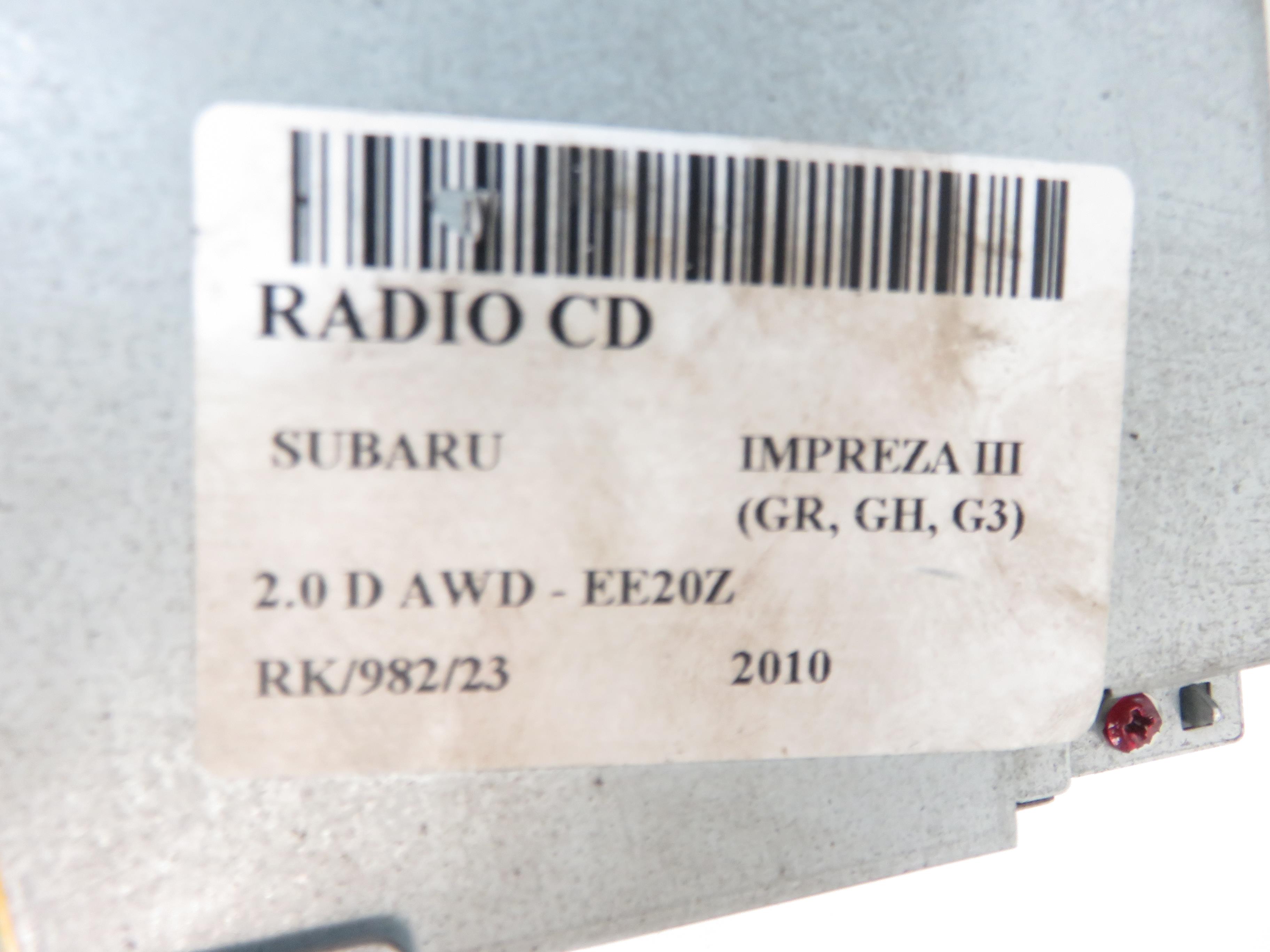 SUBARU Impreza 3 generation (2007-2014) Muzikos grotuvas be navigacijos Y39553271 22151364
