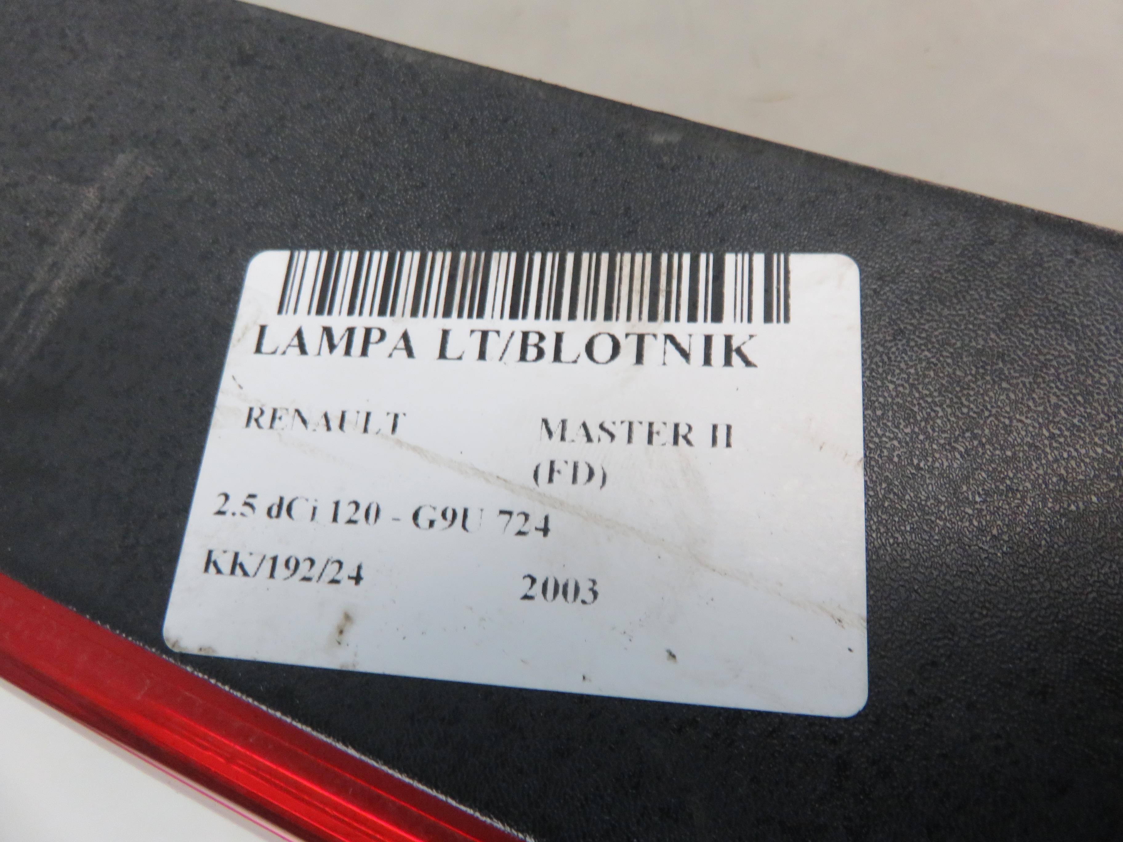 RENAULT Master 2 generation (1997-2010) Rear Left Taillight 23771460
