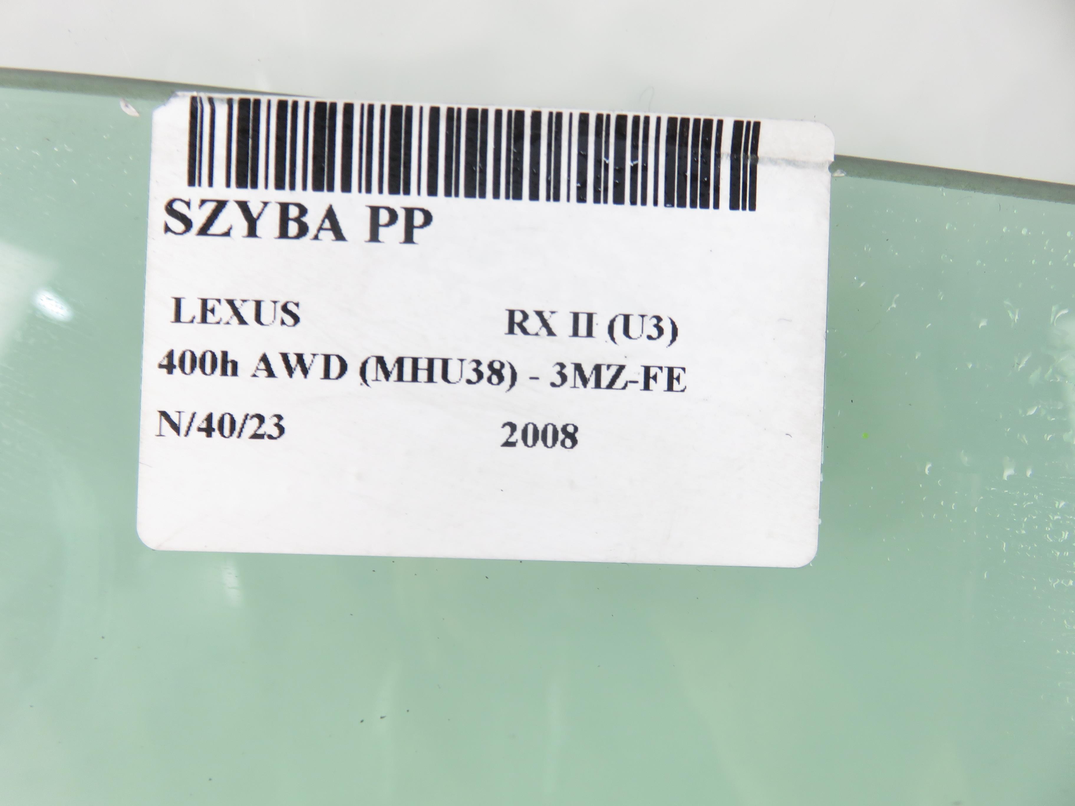 LEXUS RX 2 generation (2003-2009) Priekinė dešinė fortkutė (mažasis stiklas) 23715491