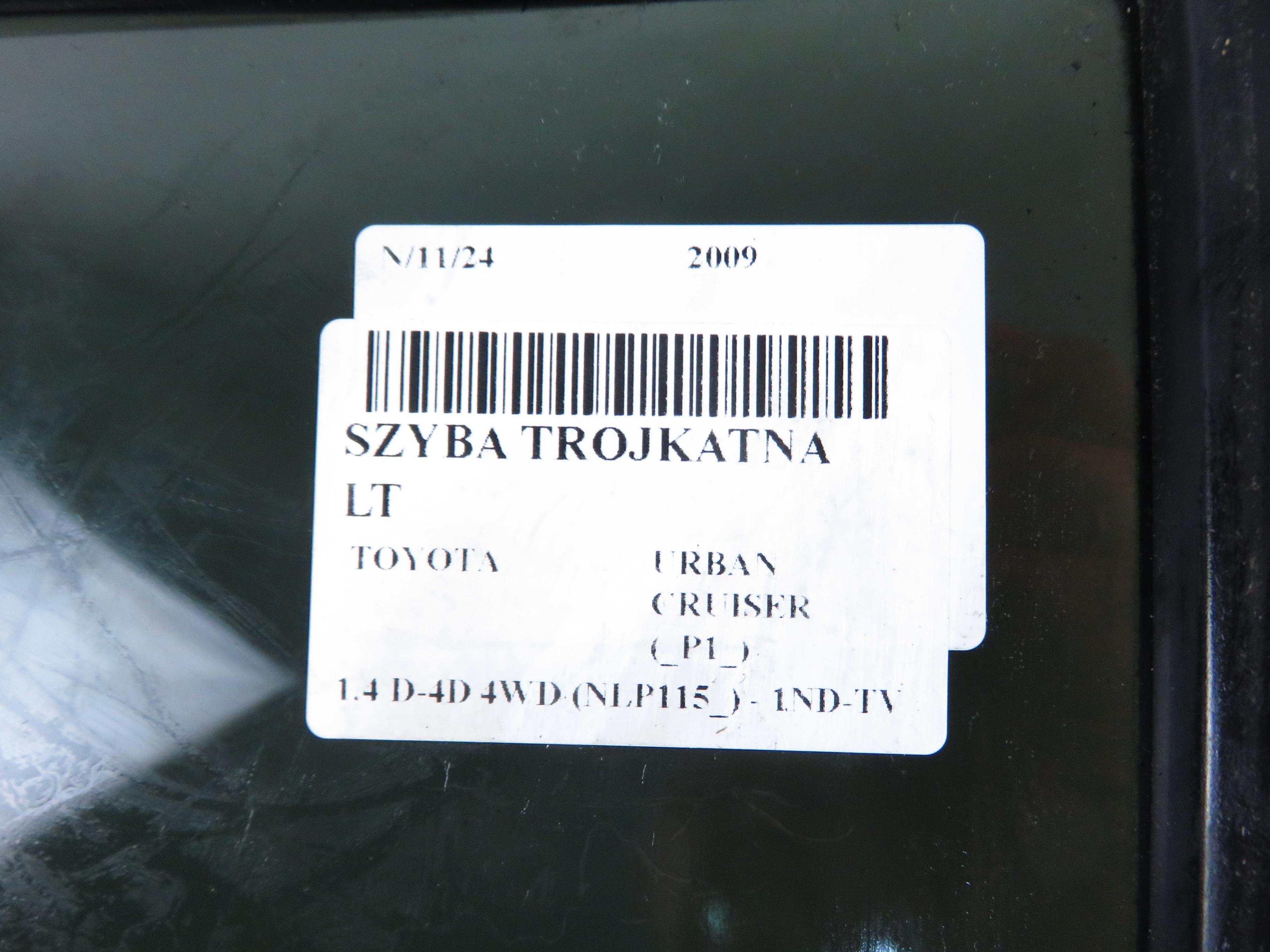 TOYOTA Urban Cruiser 1 generation (2008-2020) Fenêtre de porte arrière gauche BRAJ 24262578