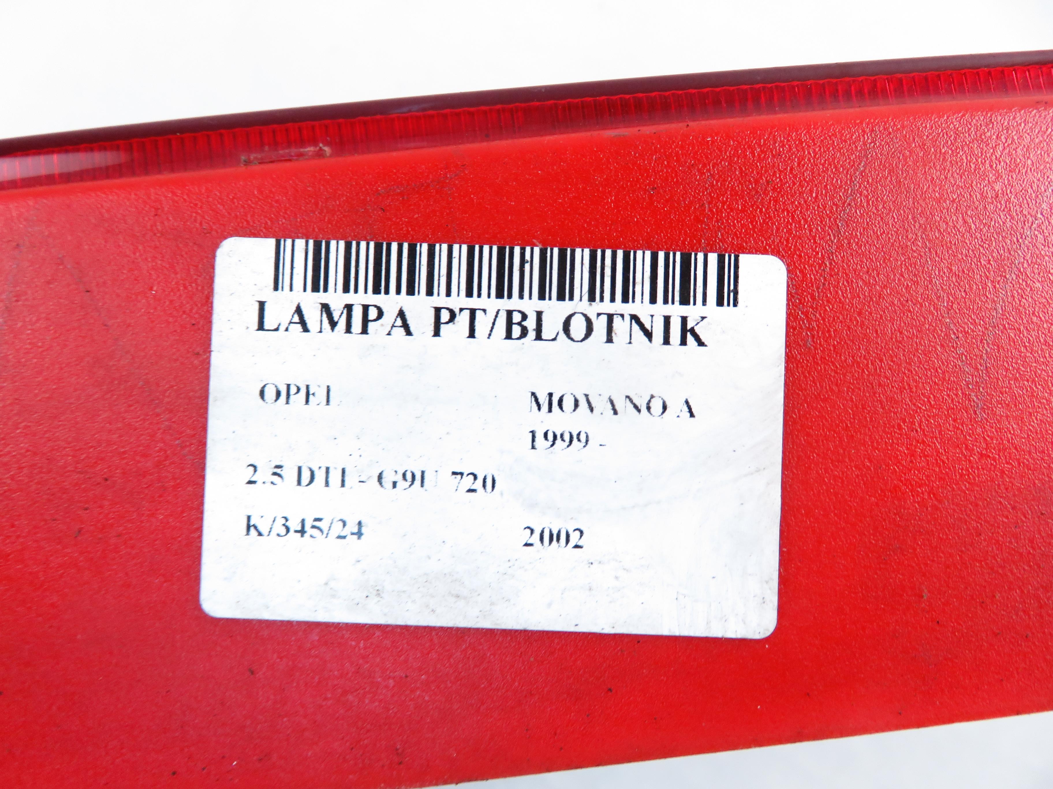 OPEL Movano 1 generation (A) (1998-2010) Rear Right Taillight Lamp 25104472