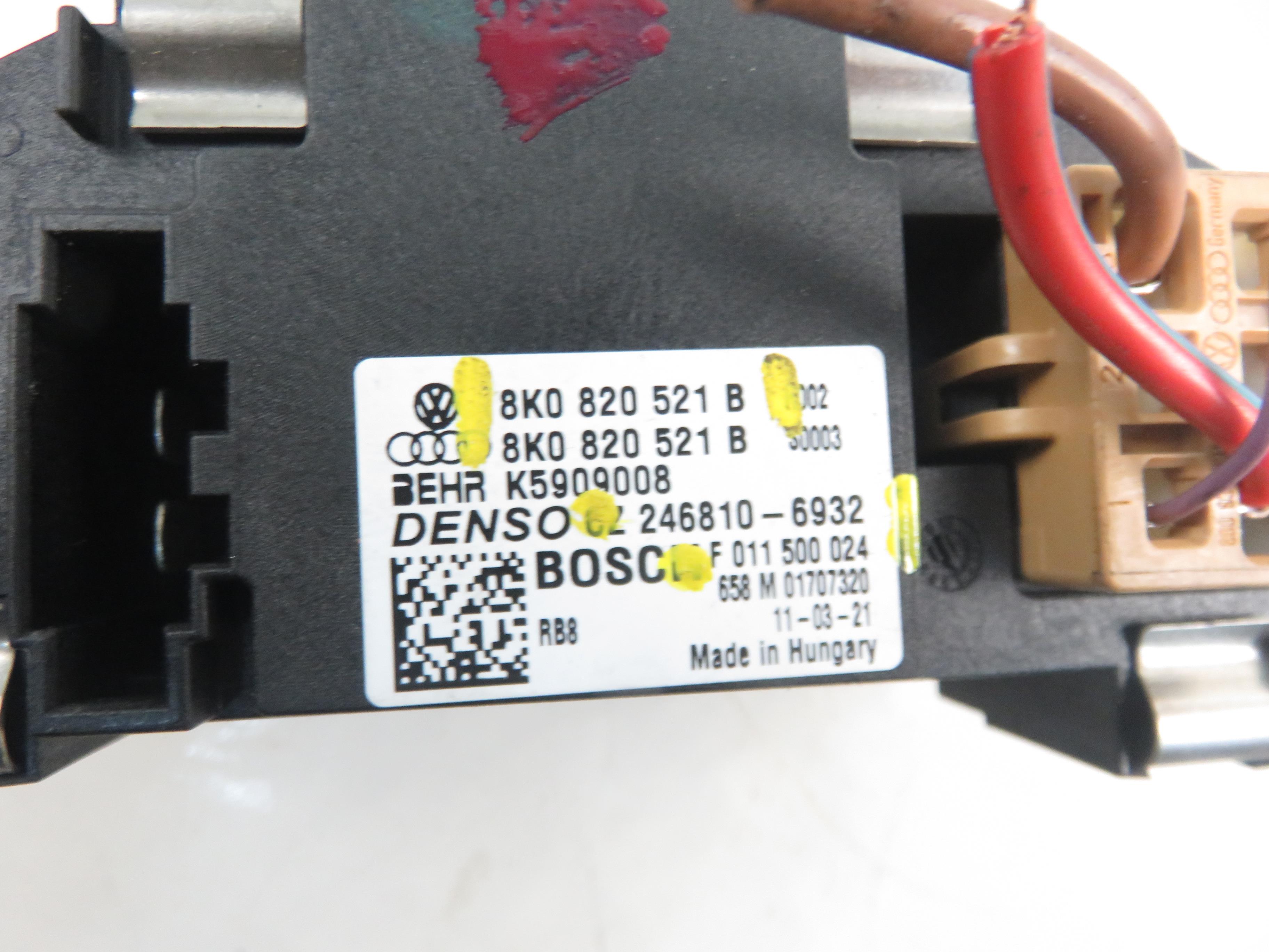 AUDI A4 B8/8K (2011-2016) Interior Heater Resistor 8K0820521B, F011500024, 2468106932 24349332