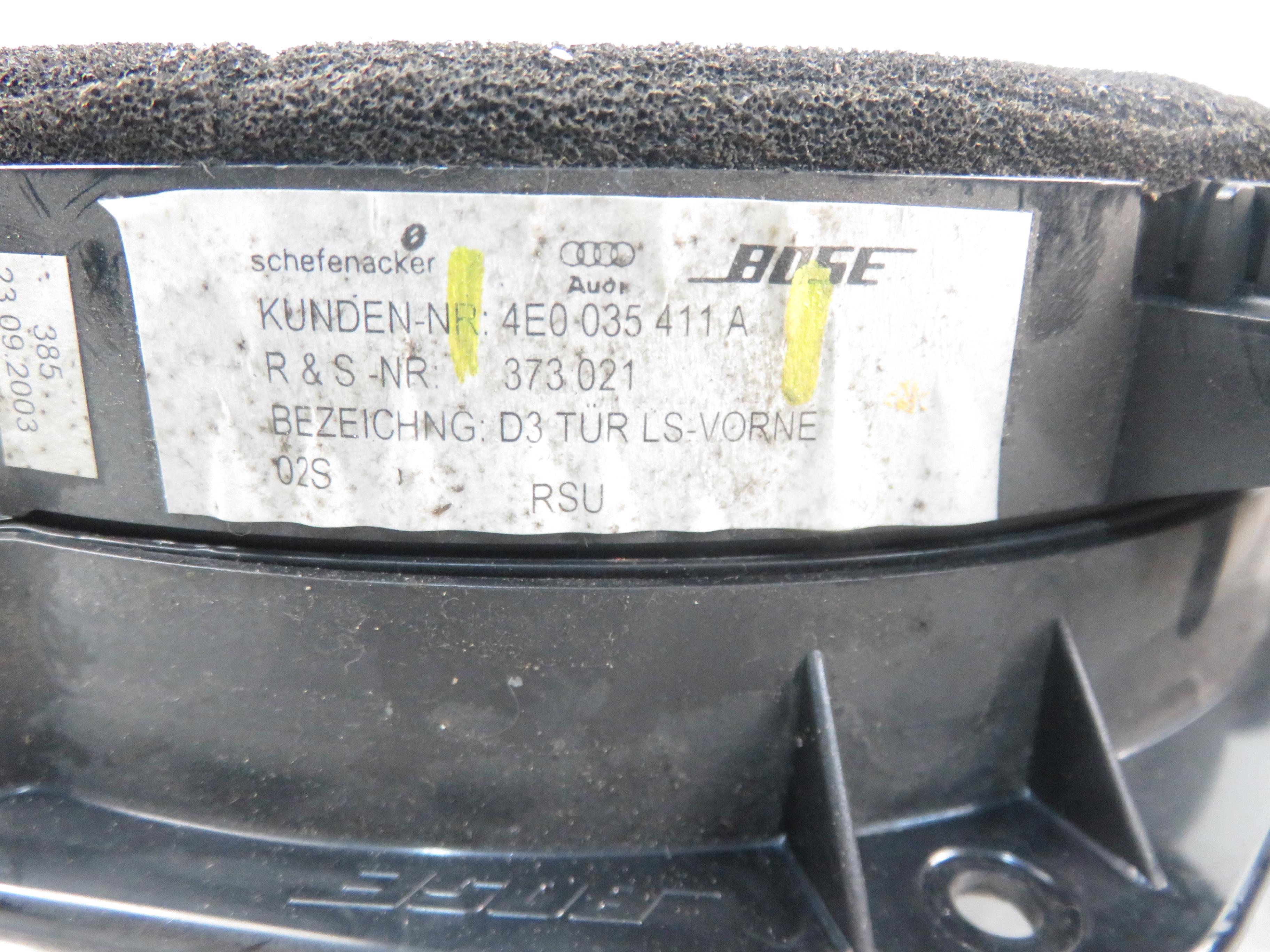 AUDI A8 D3/4E (2002-2010) Dešinės pusės žemųjų dažnių garsiakalbis po sėdyne 4E0035412A, 4E0035411H, 4E0035411A 24458983