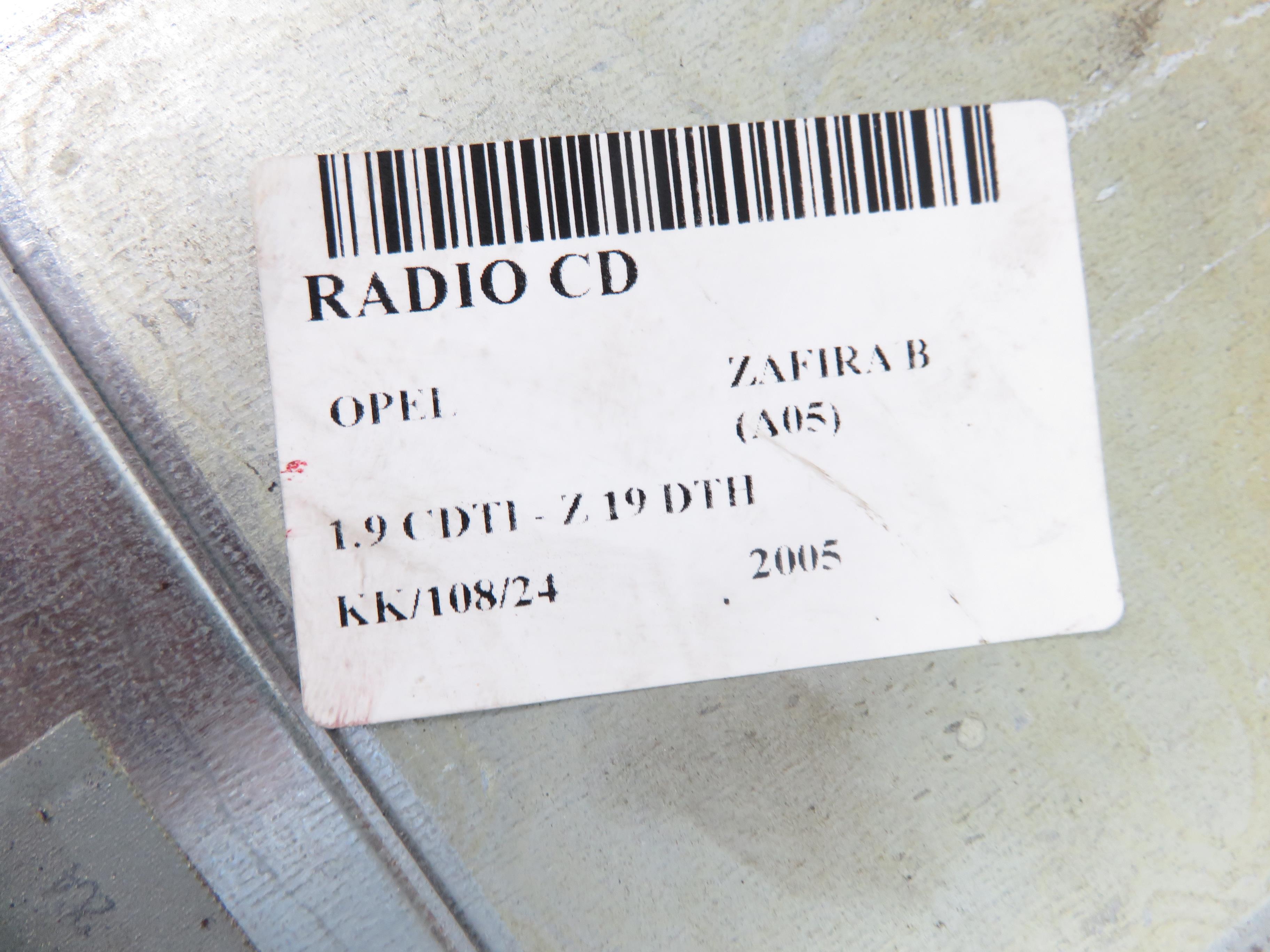 OPEL Zafira B (2005-2010) Musiikkisoitin ilman GPS:ää 13154304AZ 25341134