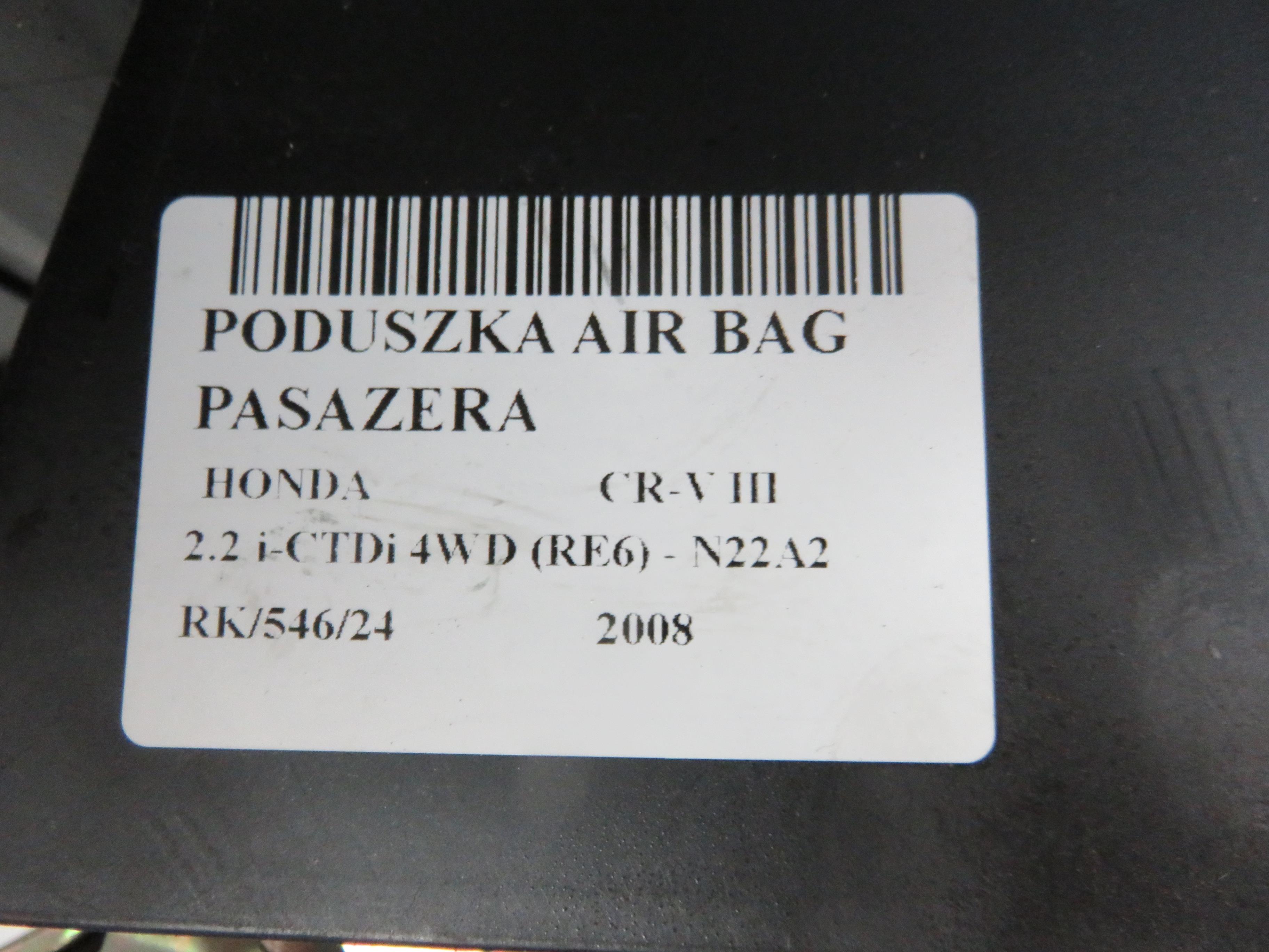HONDA CR-V 3 generation (2006-2012) Подушка безопасности панель салона 25127949