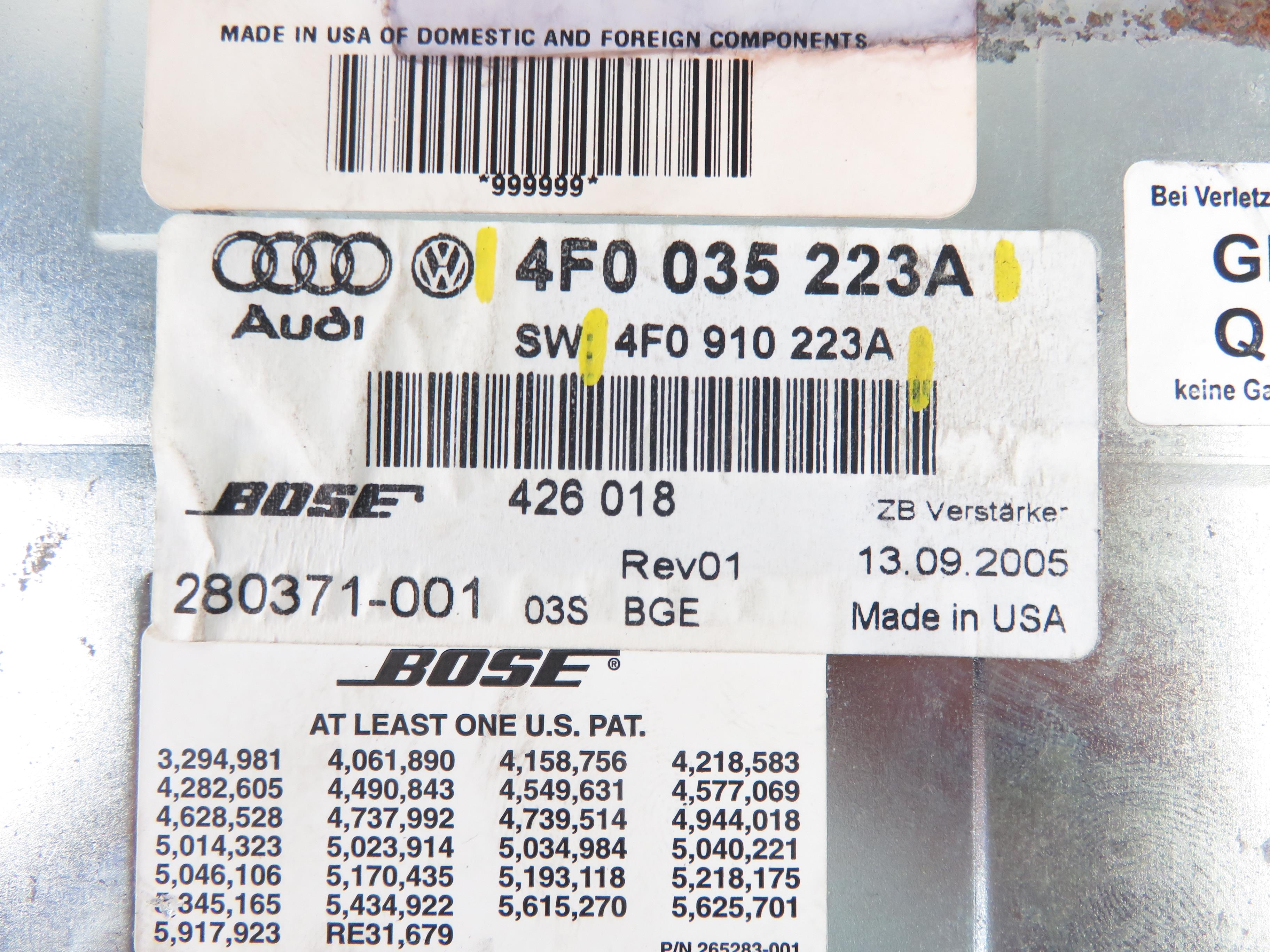 AUDI Q7 4L (2005-2015) Garso stiprintuvas 4F0035223A, 4F0910223A 25217411