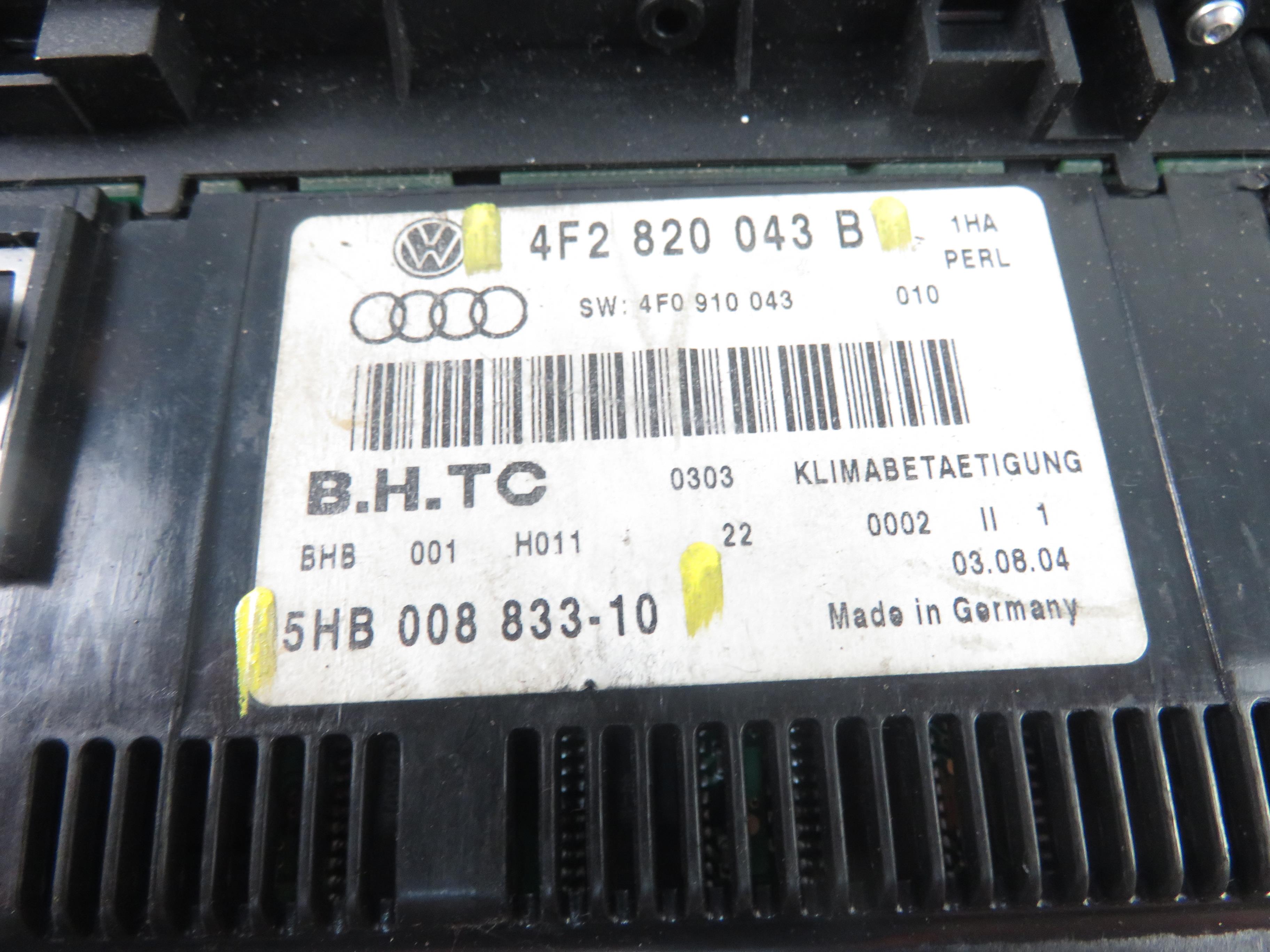 AUDI A6 C6/4F (2004-2011) Pегулятор климы 4F2820043B,5HB00883310 25442500