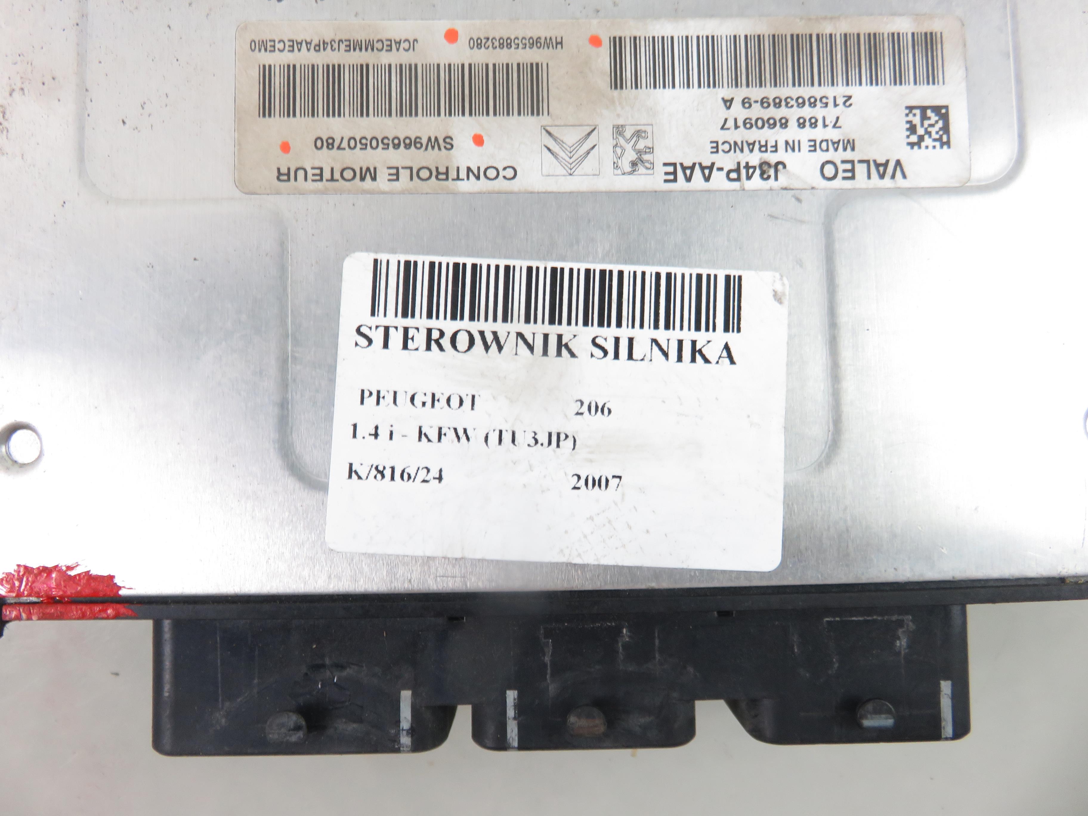 PEUGEOT 206 1 generation (1998-2009) Control Unit SW9665050780, HW9655883280 25758601